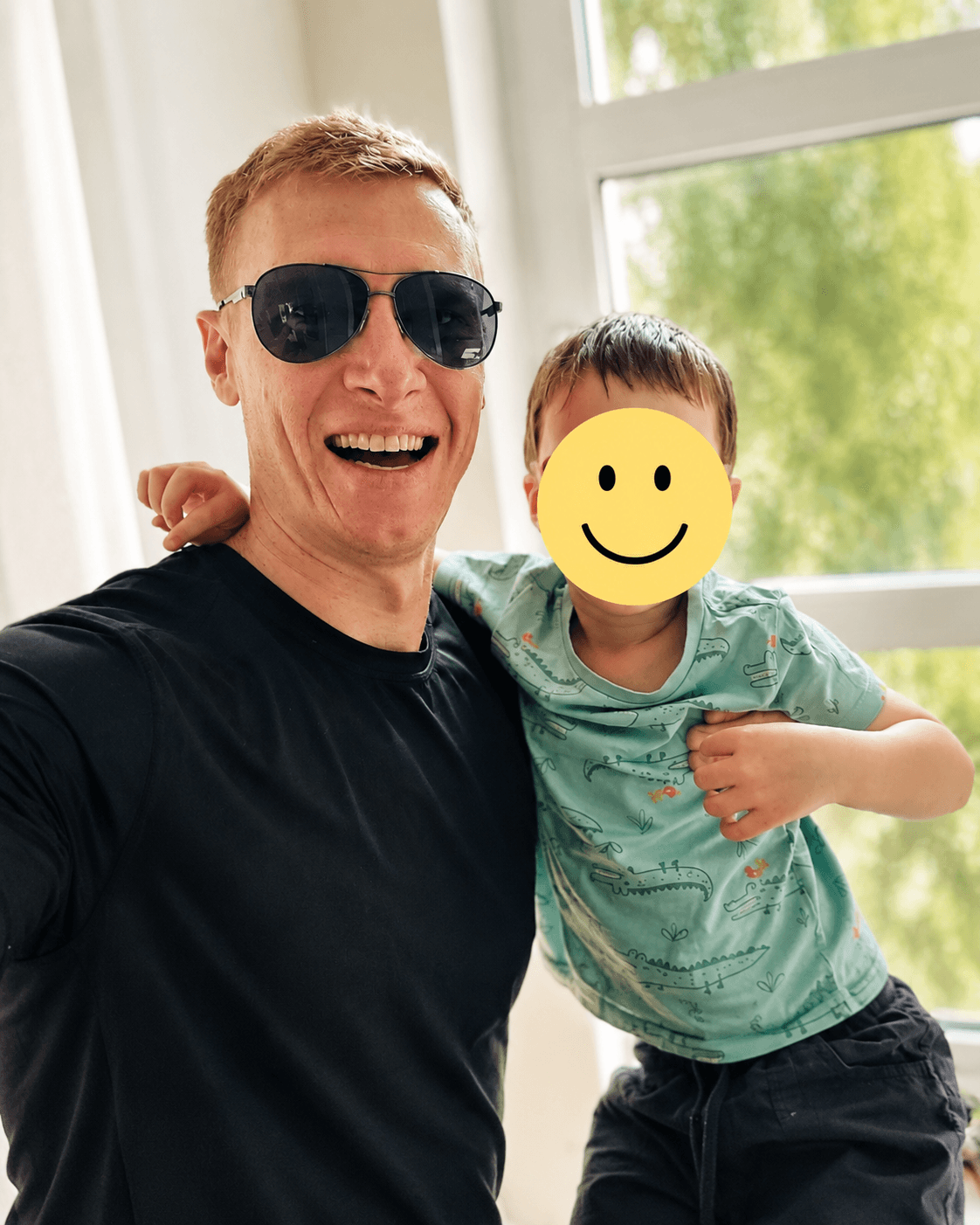 Tobias Harzen mit seinem Sohn