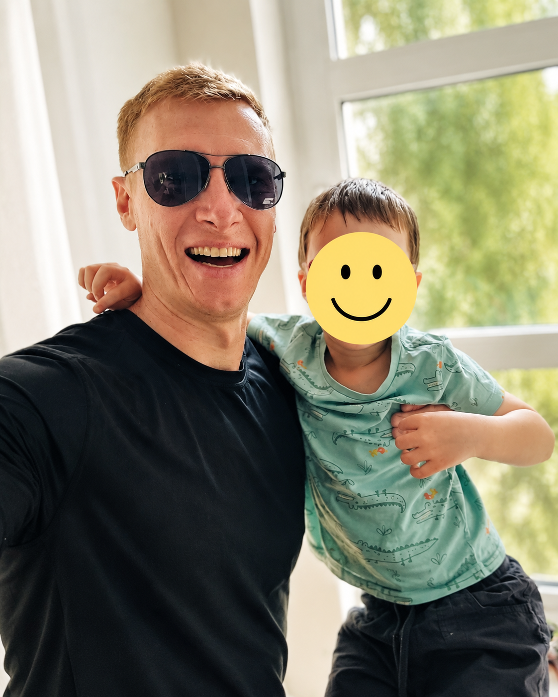 Tobias Harzen mit seinem Sohn